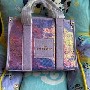 Iridescent Purple Tote Bag with Crossbody Strap - New Never Used